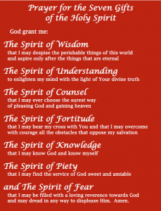 Pray for the Gifts of the Holy Spirit